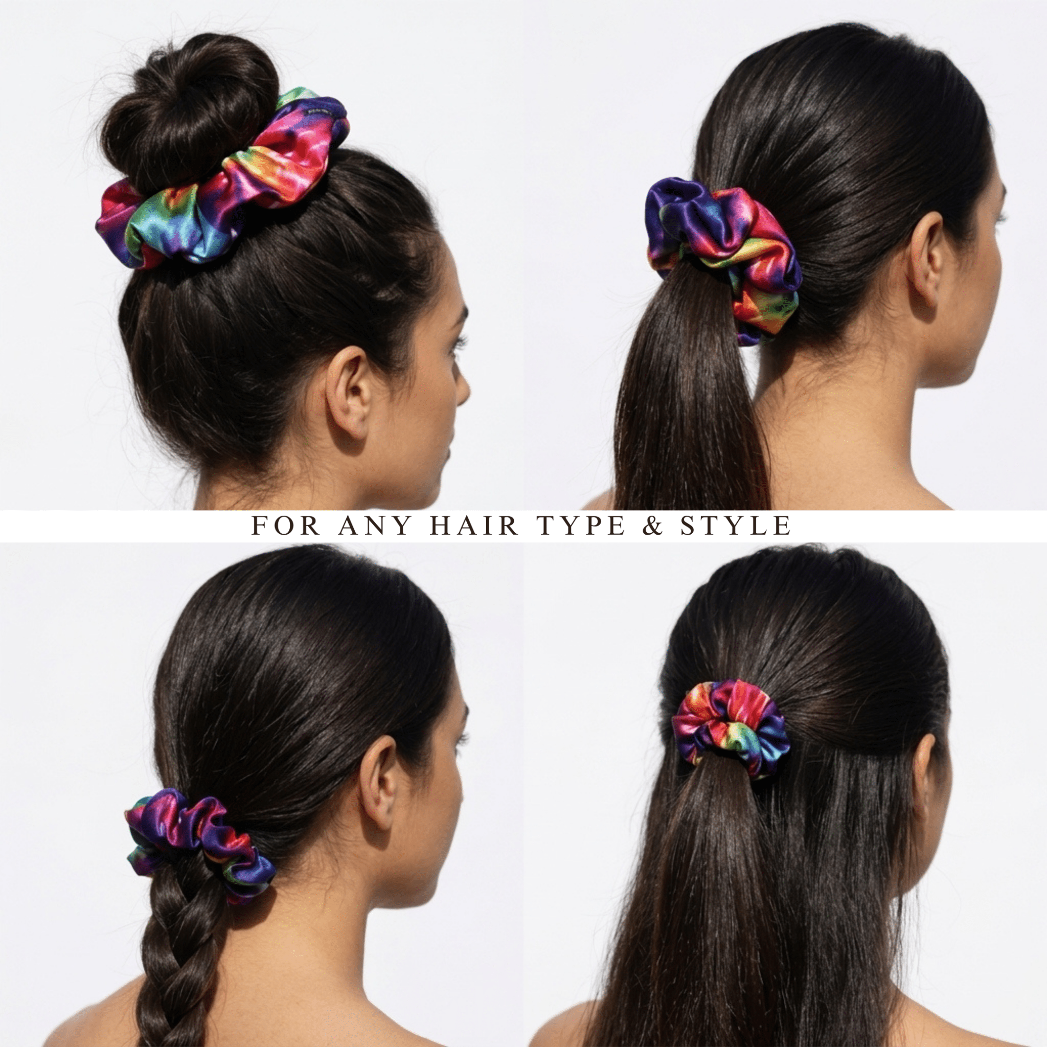 NOCHKA Tie Dye Print of Silk Scrunchies – Ultra Thin, Skinny, Regular & Jumbo - NOCHKA
