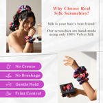 NOCHKA Tie Dye Print of Silk Scrunchies – Ultra Thin, Skinny, Regular & Jumbo - NOCHKA
