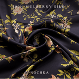 NOCHKA Wild Rose Print of Silk Scrunchies – Ultra Thin, Skinny, Regular & Jumbo - NOCHKA
