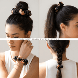 NOCHKA Wild Rose Print of Silk Scrunchies – Ultra Thin, Skinny, Regular & Jumbo - NOCHKA
