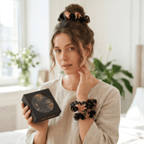 NOCHKA Wild Rose Print of Silk Scrunchies – Ultra Thin, Skinny, Regular & Jumbo - NOCHKA
