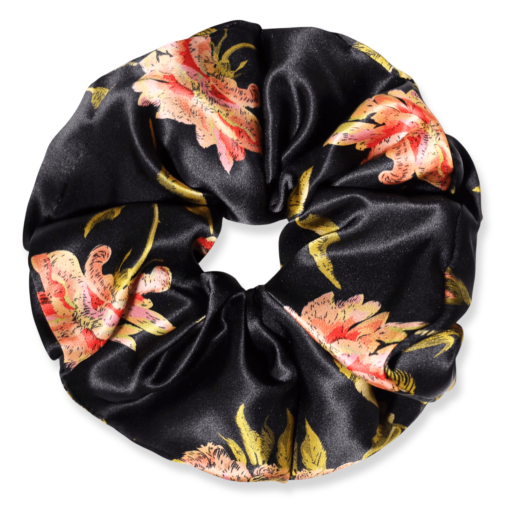 NOCHKA Wild Rose Print of Silk Scrunchies – Ultra Thin, Skinny, Regular & Jumbo - NOCHKA
