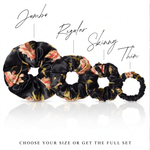 NOCHKA Wild Rose Print of Silk Scrunchies – Ultra Thin, Skinny, Regular & Jumbo - NOCHKA
