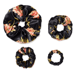 NOCHKA Wild Rose Print of Silk Scrunchies – Ultra Thin, Skinny, Regular & Jumbo - NOCHKA
