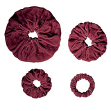NOCHKA Wine Velvet Silk Scrunchies – Ultra Thin, Skinny, Regular & Jumbo Hair Ties – Soft Luxury Black Scrunchies for All Hair Types - NOCHKA
