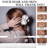 Off White Jumbo Scrunchie – 100% Pure Mulberry Silk, Perfect for All Hair Types - NOCHKA

