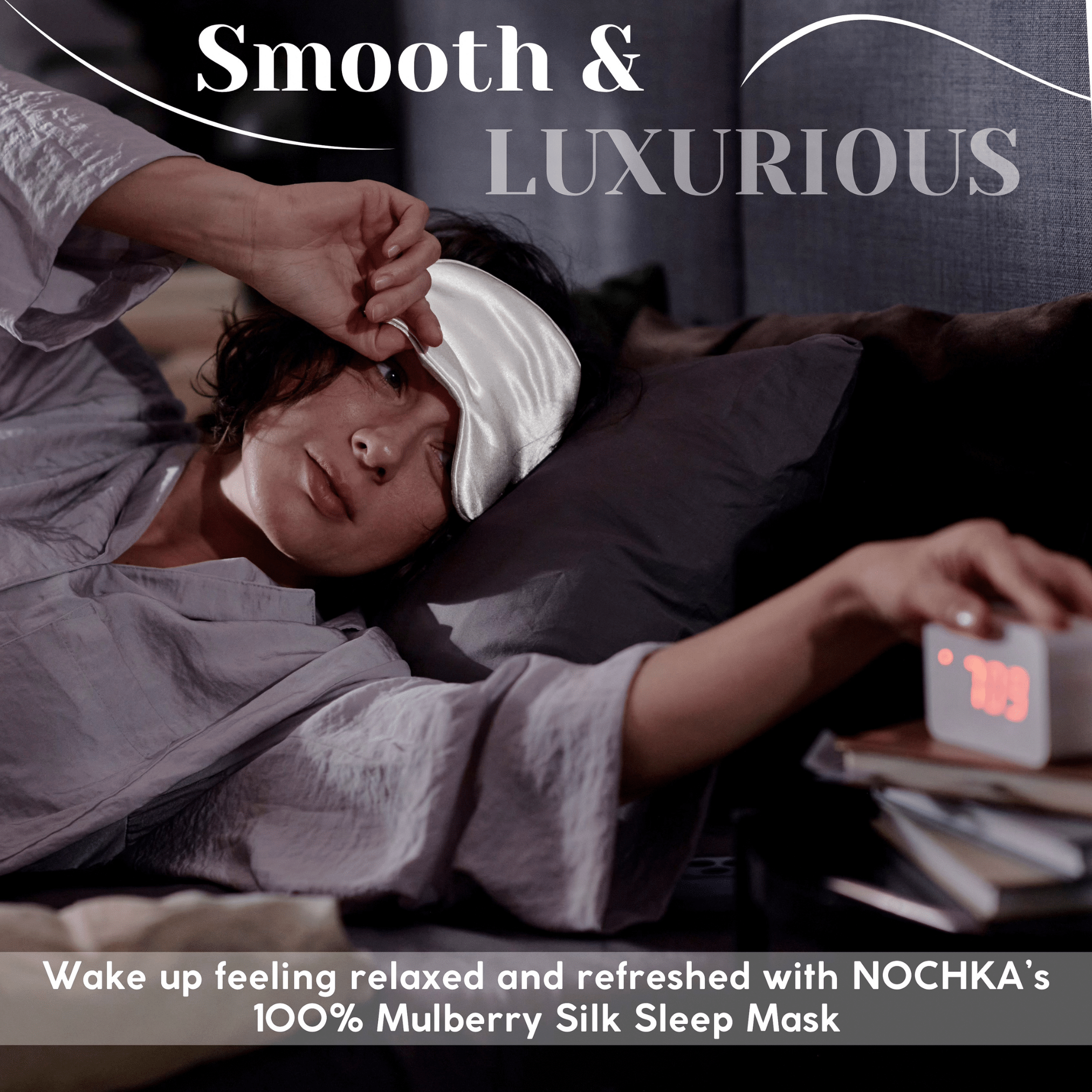 Off White Pure Silk Sleep Mask - NOCHKA
