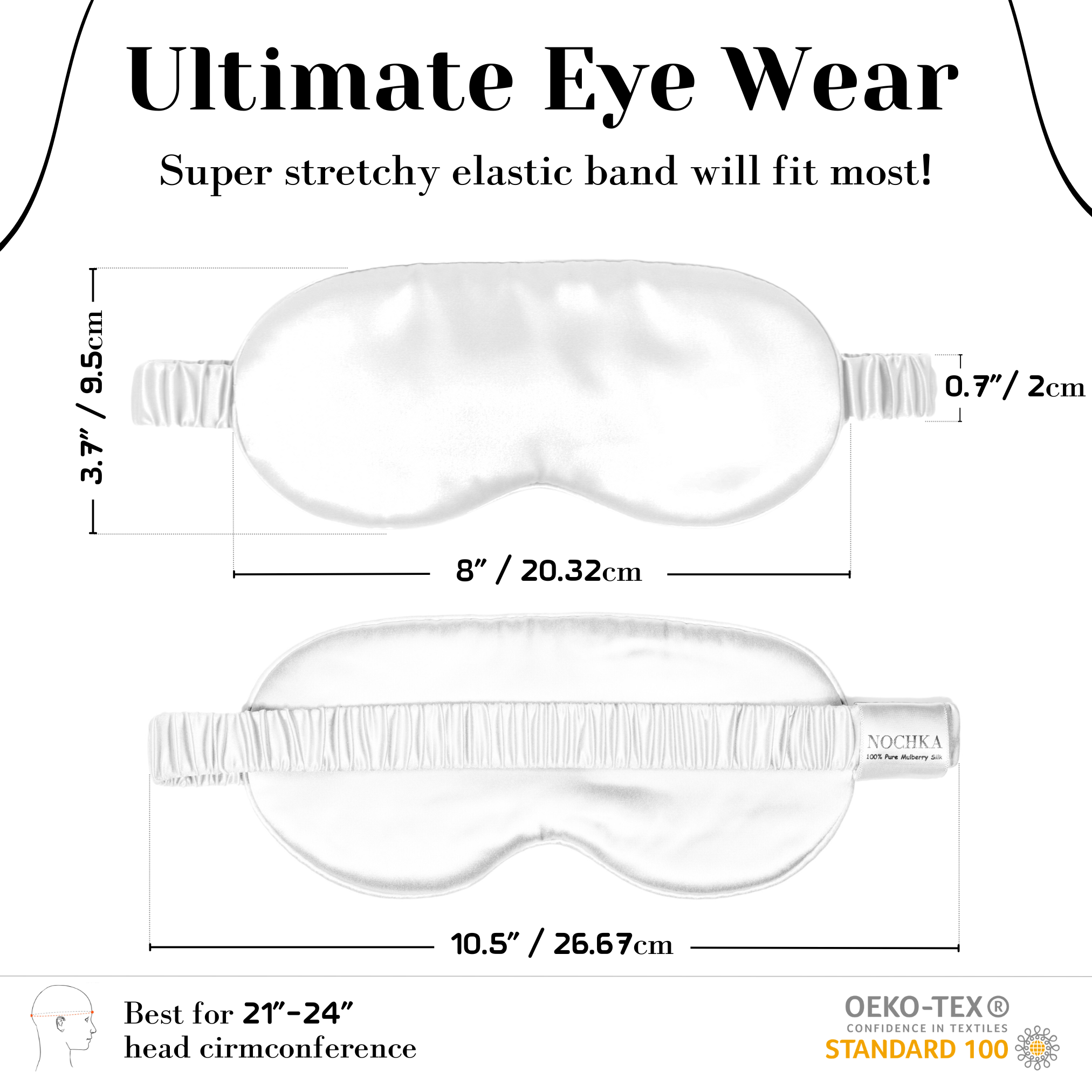Off White Pure Silk Sleep Mask - NOCHKA

