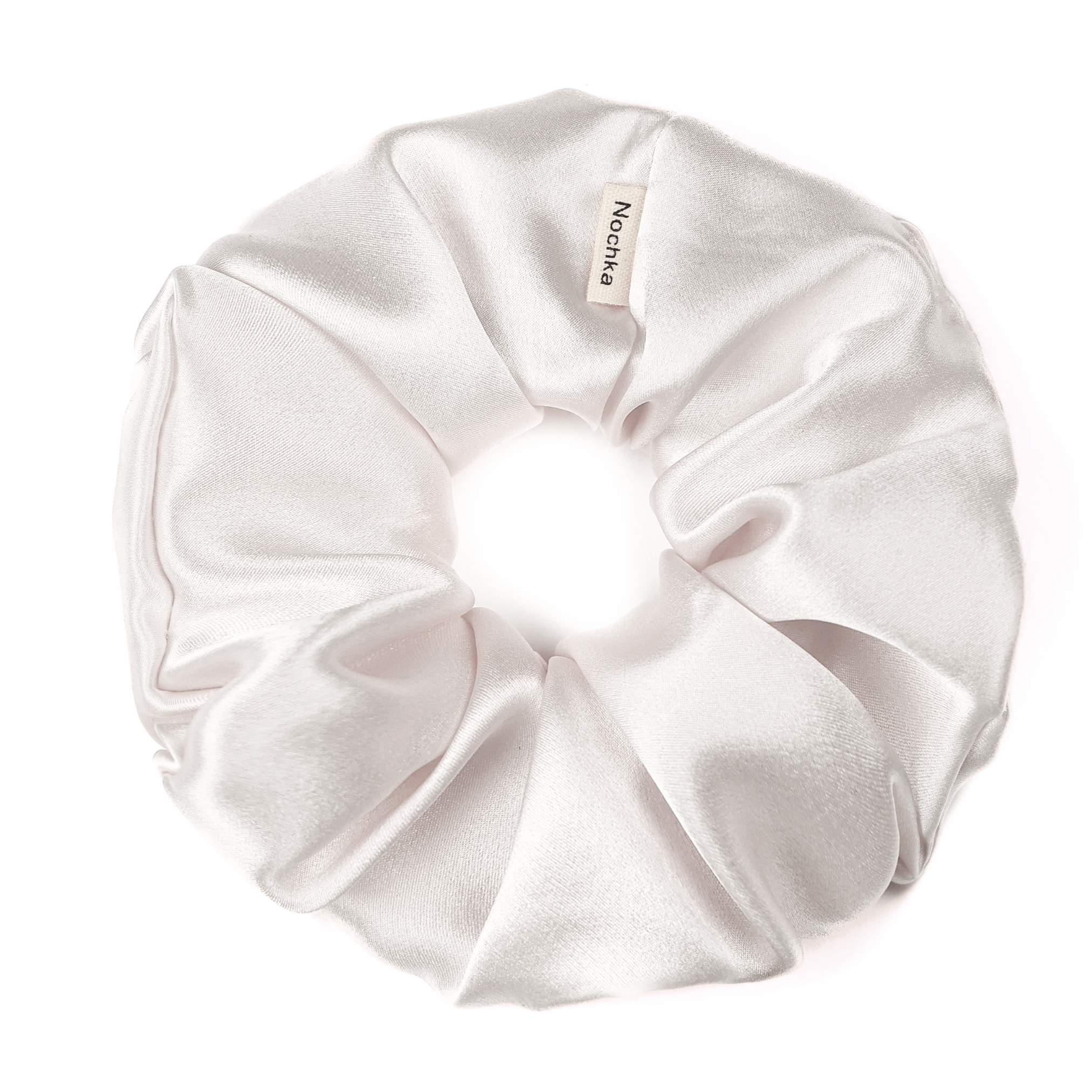 Off White Regular Scrunchie – 100% Pure Mulberry Silk, Perfect for All Hair Types - NOCHKA
