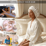 Off White Reversible Bonnet with Thin Ties - NOCHKA
