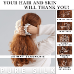 Off White Skinny Scrunchie – 100% Pure Mulberry Silk, Perfect for All Hair Types - NOCHKA

