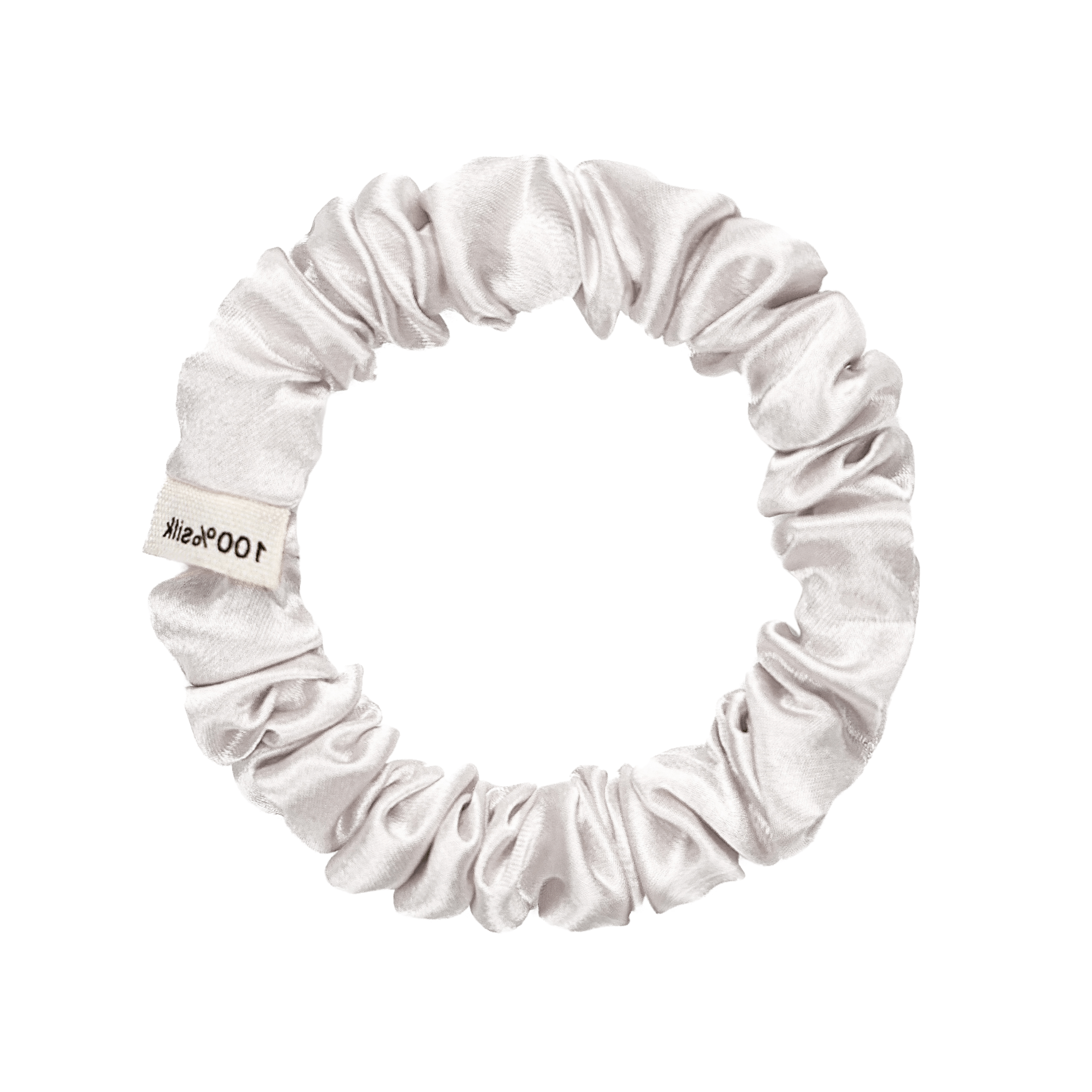 Off White Ultra Skinny Scrunchie – 100% Pure Mulberry Silk, Perfect for All Hair Types - NOCHKA
