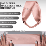 Old Rose Pure Silk Headband - NOCHKA
