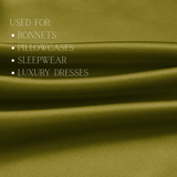 Olive 100% Pure Mulberry Silk Fabric 19mm Cut - to - Size Silk Fabric - NOCHKA
