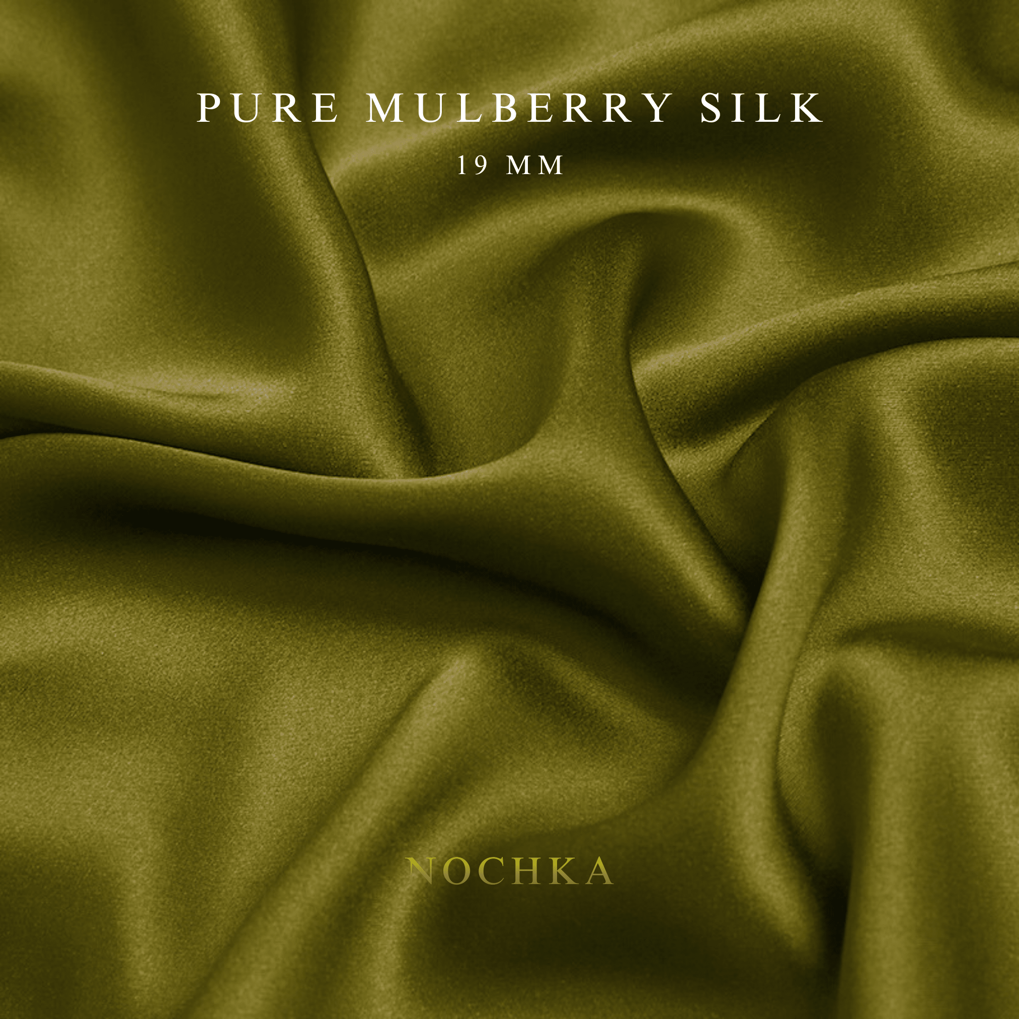 Olive 100% Pure Mulberry Silk Fabric 19mm Cut - to - Size Silk Fabric - NOCHKA
