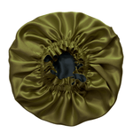 Olive & Black Pure Mulberry Silk Bonnet – Reversible & Durable - NOCHKA
