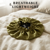 Olive & Black Pure Mulberry Silk Bonnet – Reversible & Durable - NOCHKA

