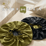 Olive & Black Pure Mulberry Silk Bonnet – Reversible & Durable - NOCHKA
