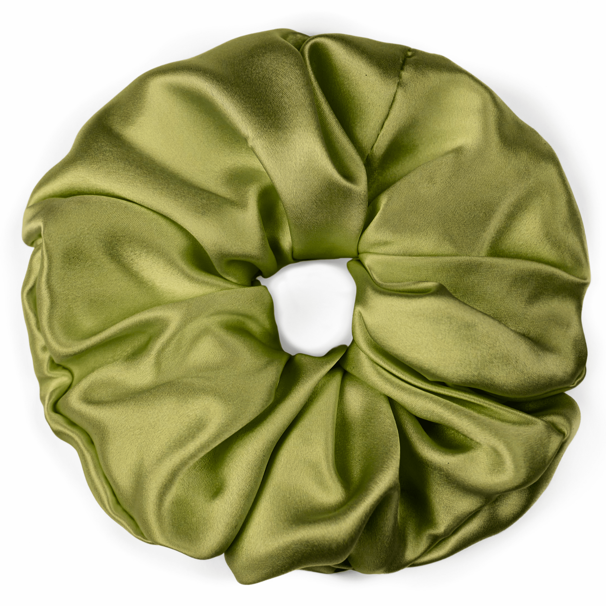 Olive Jumbo Scrunchie – 100% Pure Mulberry Silk, Perfect for All Hair Types - NOCHKA
