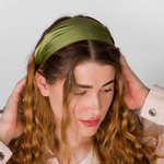 Olive Pure Silk Headband - NOCHKA
