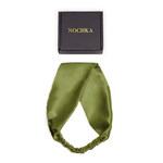 Olive Pure Silk Headband - NOCHKA
