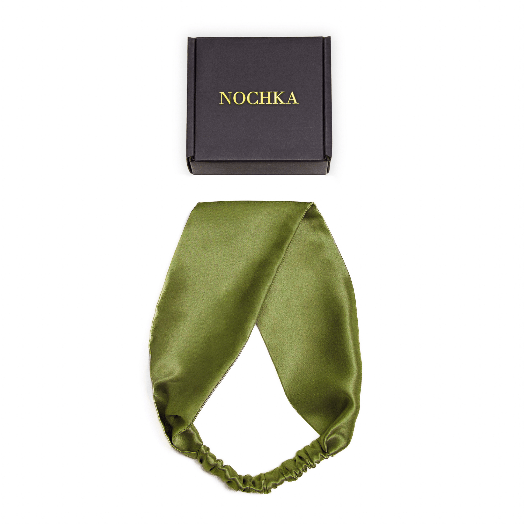 Olive Pure Silk Headband - NOCHKA

