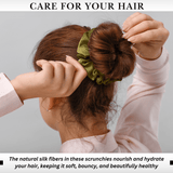 Olive Skinny Scrunchie – 100% Pure Mulberry Silk, Perfect for All Hair Types - NOCHKA
