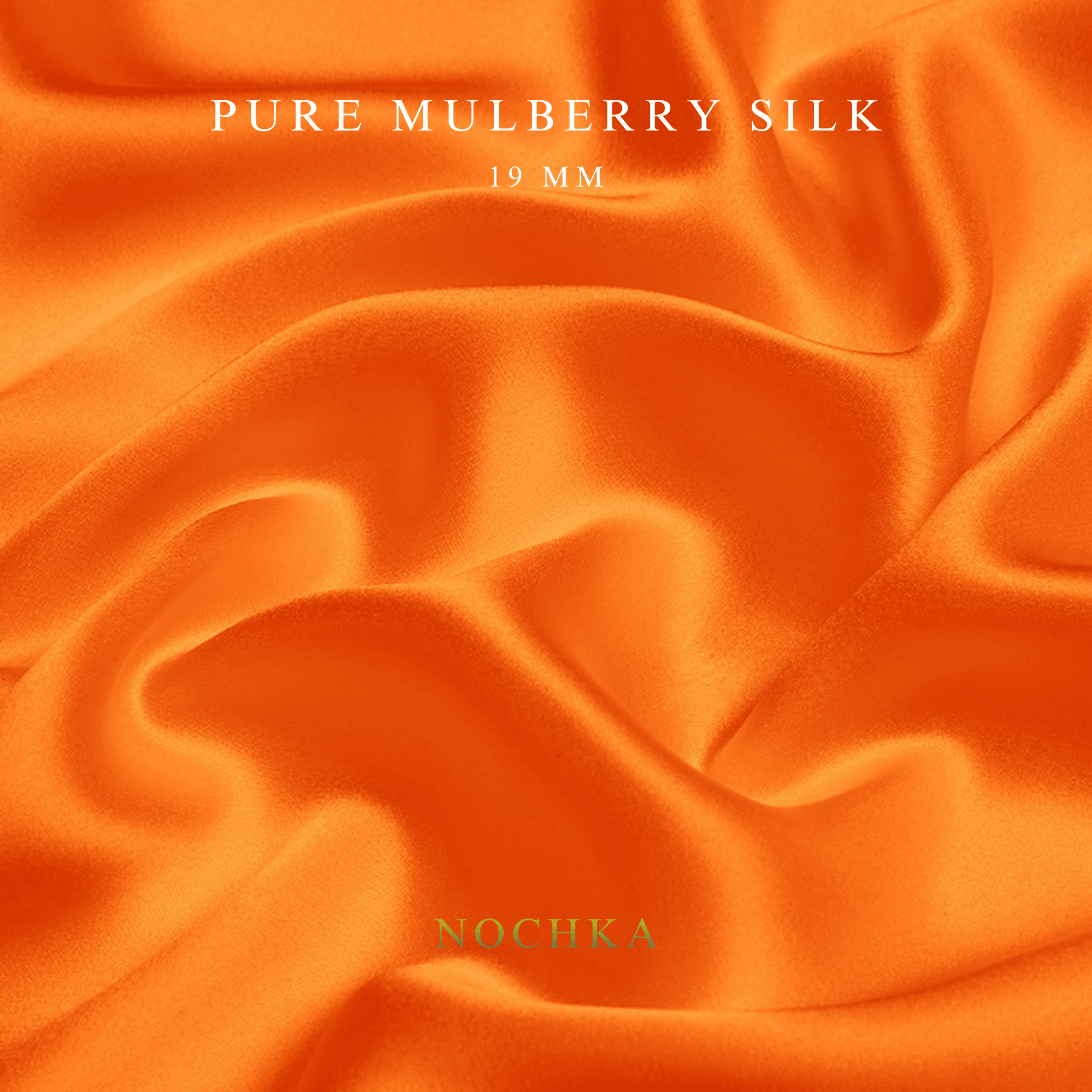 Orange 100% Pure Mulberry Silk Fabric 19mm Cut - to - Size Silk Fabric - NOCHKA
