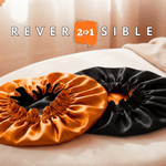 Orange & Black Pure Mulberry Silk Bonnet – Reversible & Durable - NOCHKA
