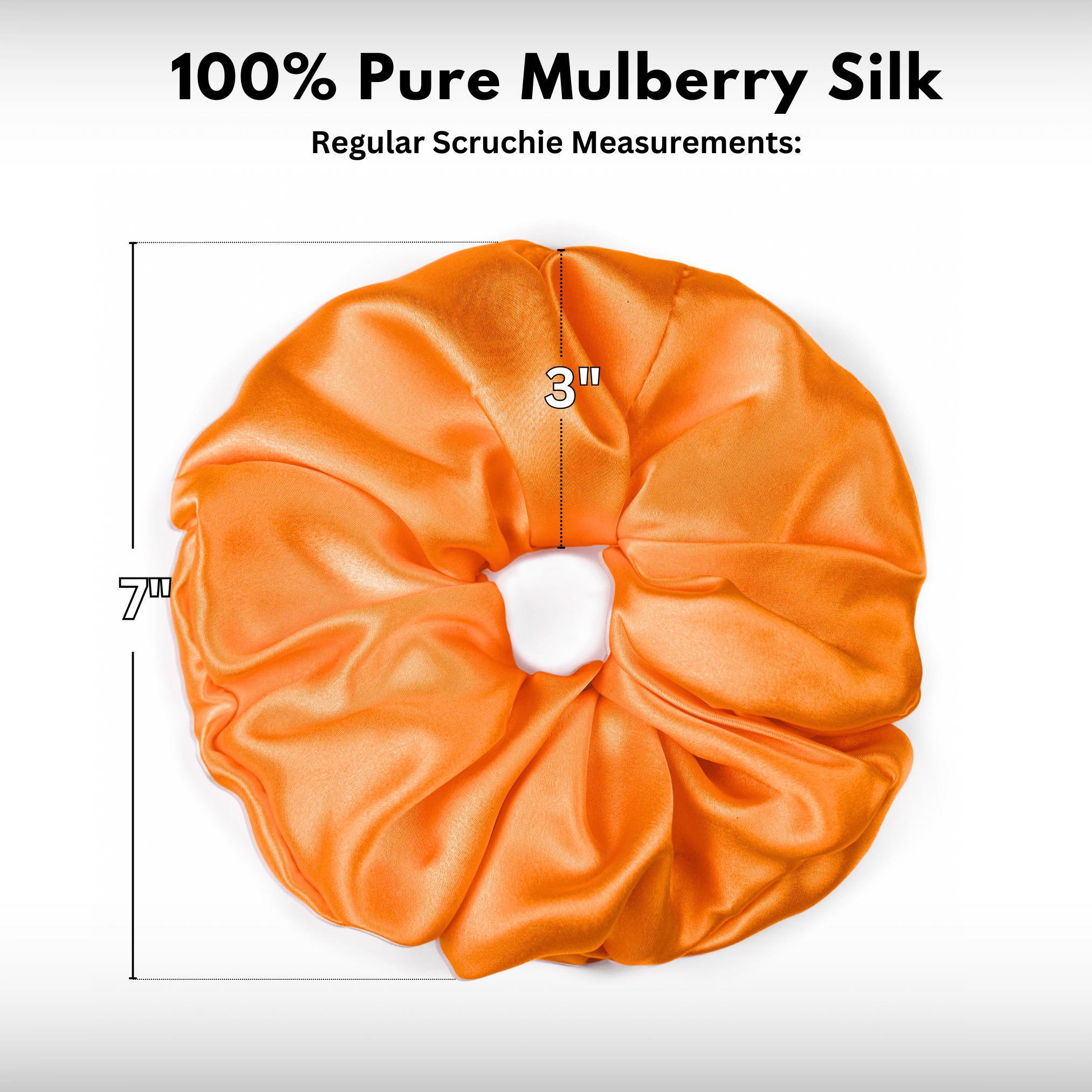 Orange Jumbo Scrunchie – 100% Pure Mulberry Silk, Perfect for All Hair Types - NOCHKA

