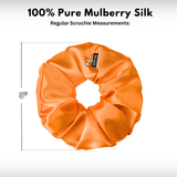 Orange Regular Scrunchie – 100% Pure Mulberry Silk, Perfect for All Hair Types - NOCHKA
