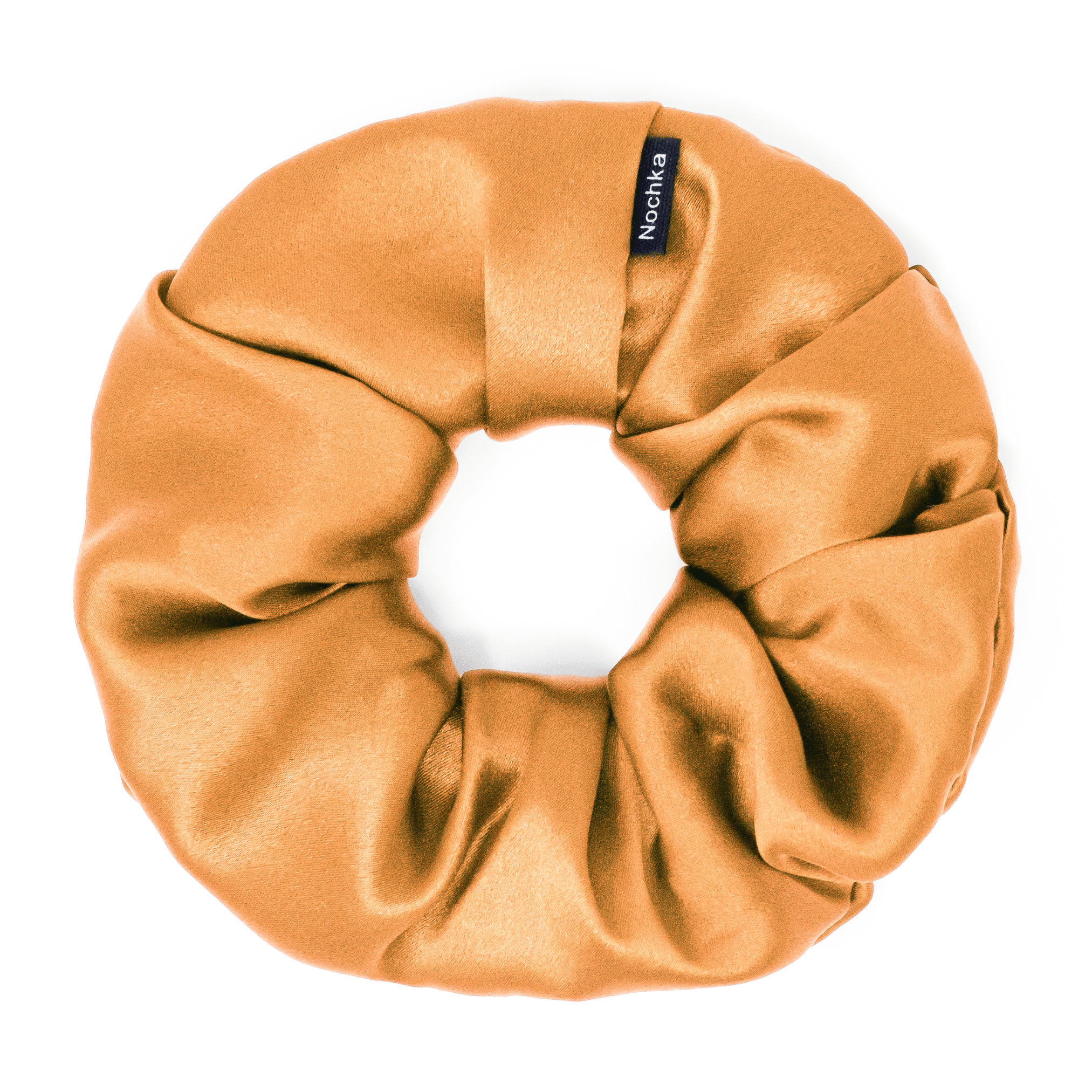 Orange Regular Scrunchie – 100% Pure Mulberry Silk, Perfect for All Hair Types - NOCHKA
