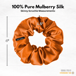 Orange Skinny Scrunchie – 100% Pure Mulberry Silk, Perfect for All Hair Types - NOCHKA
