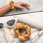 Orange Skinny Scrunchie – 100% Pure Mulberry Silk, Perfect for All Hair Types - NOCHKA
