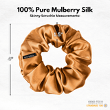 Orange Skinny Scrunchie – 100% Pure Mulberry Silk, Perfect for All Hair Types - NOCHKA
