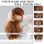 Orange Skinny Scrunchie – 100% Pure Mulberry Silk, Perfect for All Hair Types - NOCHKA
