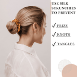 Orange Skinny Scrunchie – 100% Pure Mulberry Silk, Perfect for All Hair Types - NOCHKA
