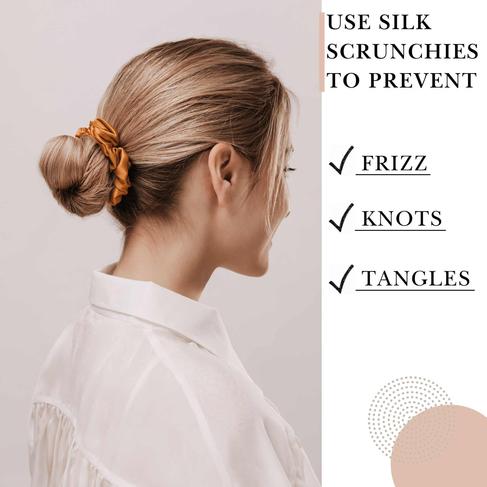 Orange Skinny Scrunchie – 100% Pure Mulberry Silk, Perfect for All Hair Types - NOCHKA
