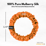 Orange Ultra Skinny Scrunchie – 100% Pure Mulberry Silk, Perfect for All Hair Types - NOCHKA
