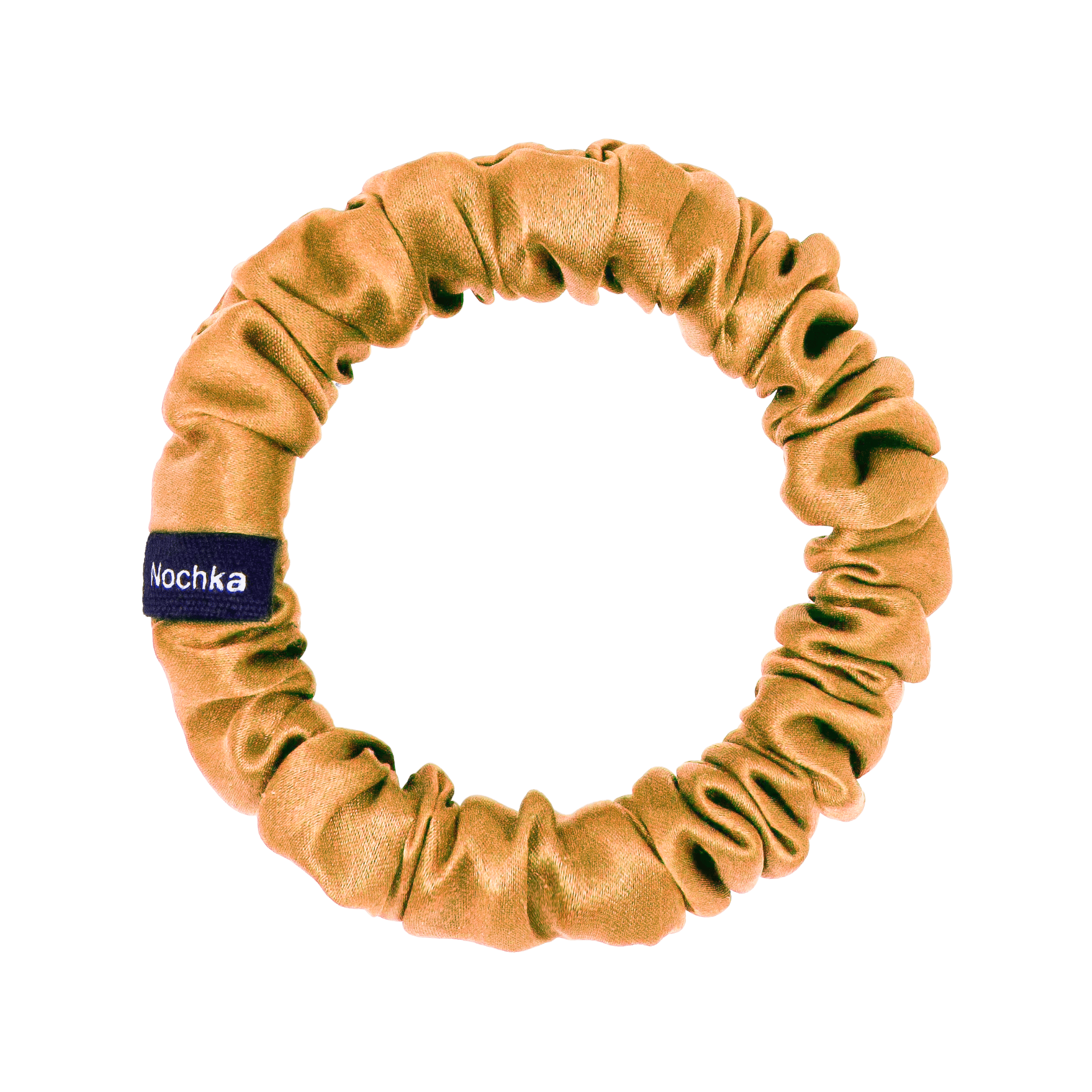 Orange Ultra Skinny Scrunchie – 100% Pure Mulberry Silk, Perfect for All Hair Types - NOCHKA
