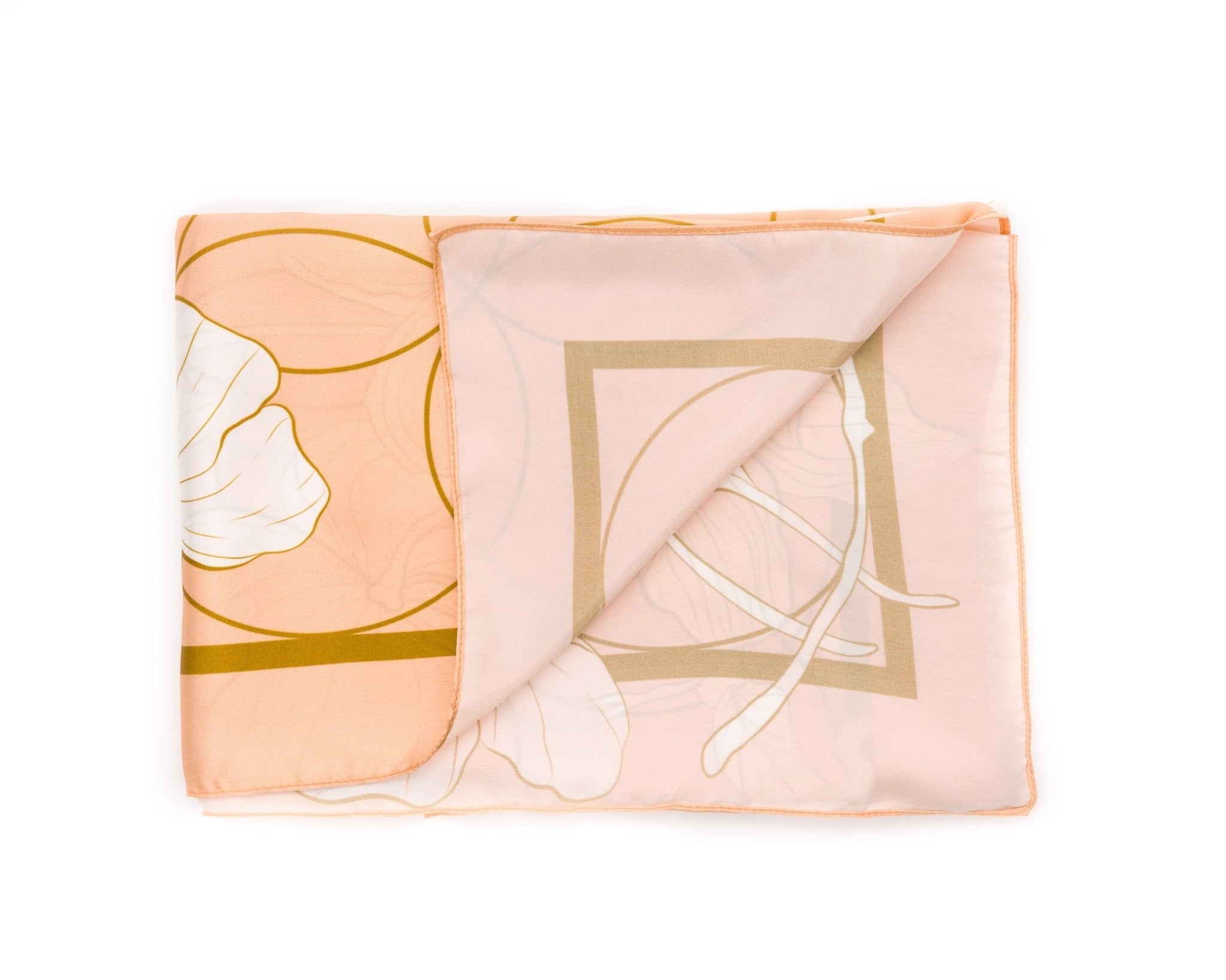 Orchid Peach Mulbery Silk Square Scarf - NOCHKA
