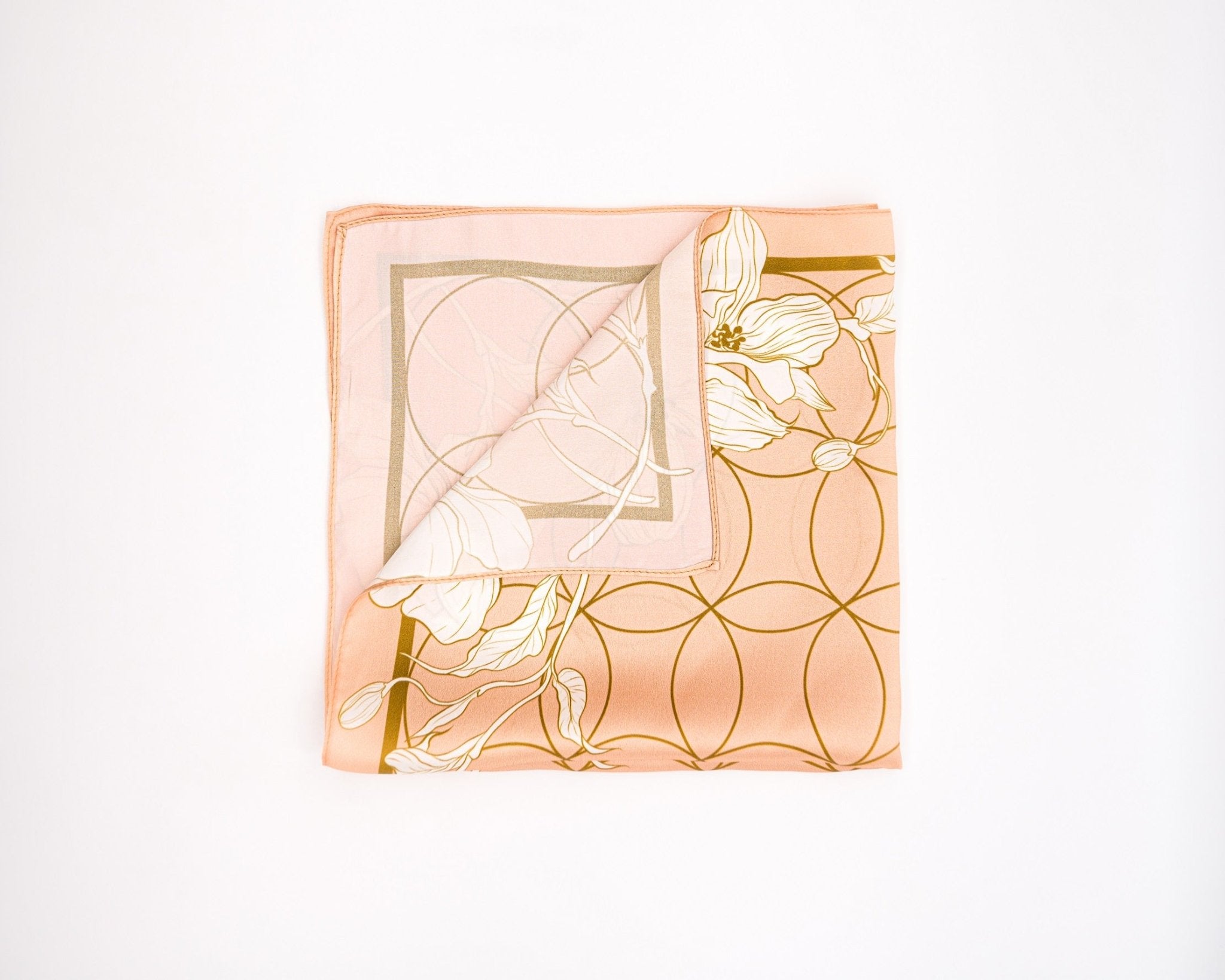 Orchid Peach Mulbery Silk Square Scarf - NOCHKA
