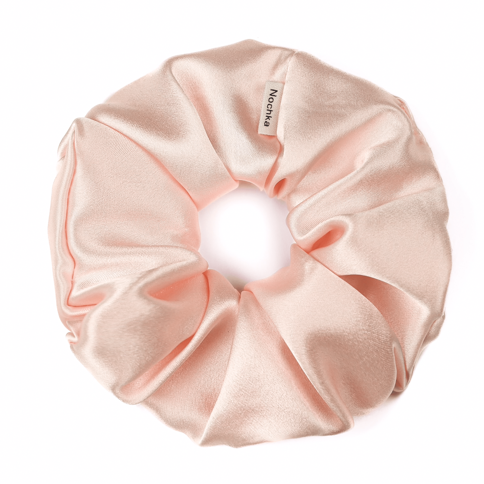 Pale Blush Regular Scrunchie – 100% Pure Mulberry Silk, Perfect for All Hair Types - NOCHKA

