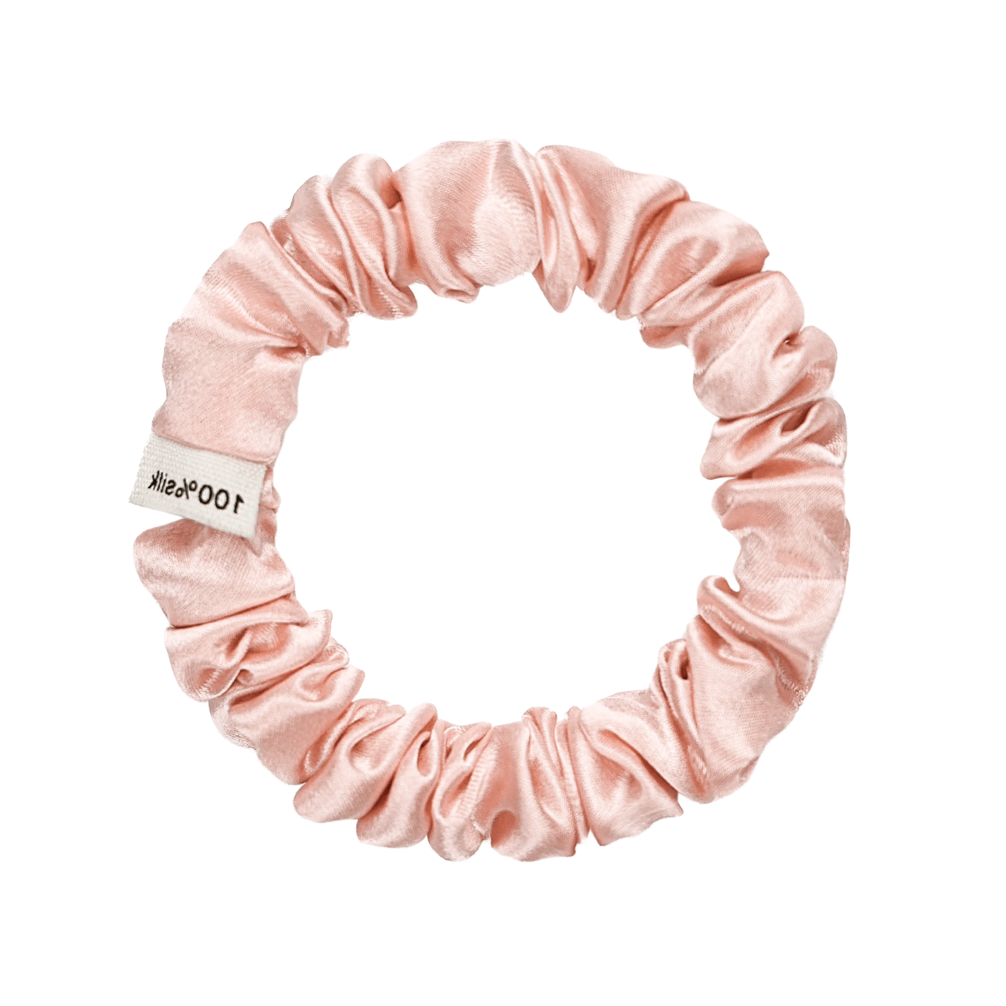 Pale Blush Ultra Skinny Scrunchie – 100% Pure Mulberry Silk, Perfect for All Hair Types - NOCHKA
