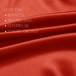 Paprika Color 100% Pure Mulberry Silk Fabric 19mm Cut - to - Size Silk Fabric - NOCHKA
