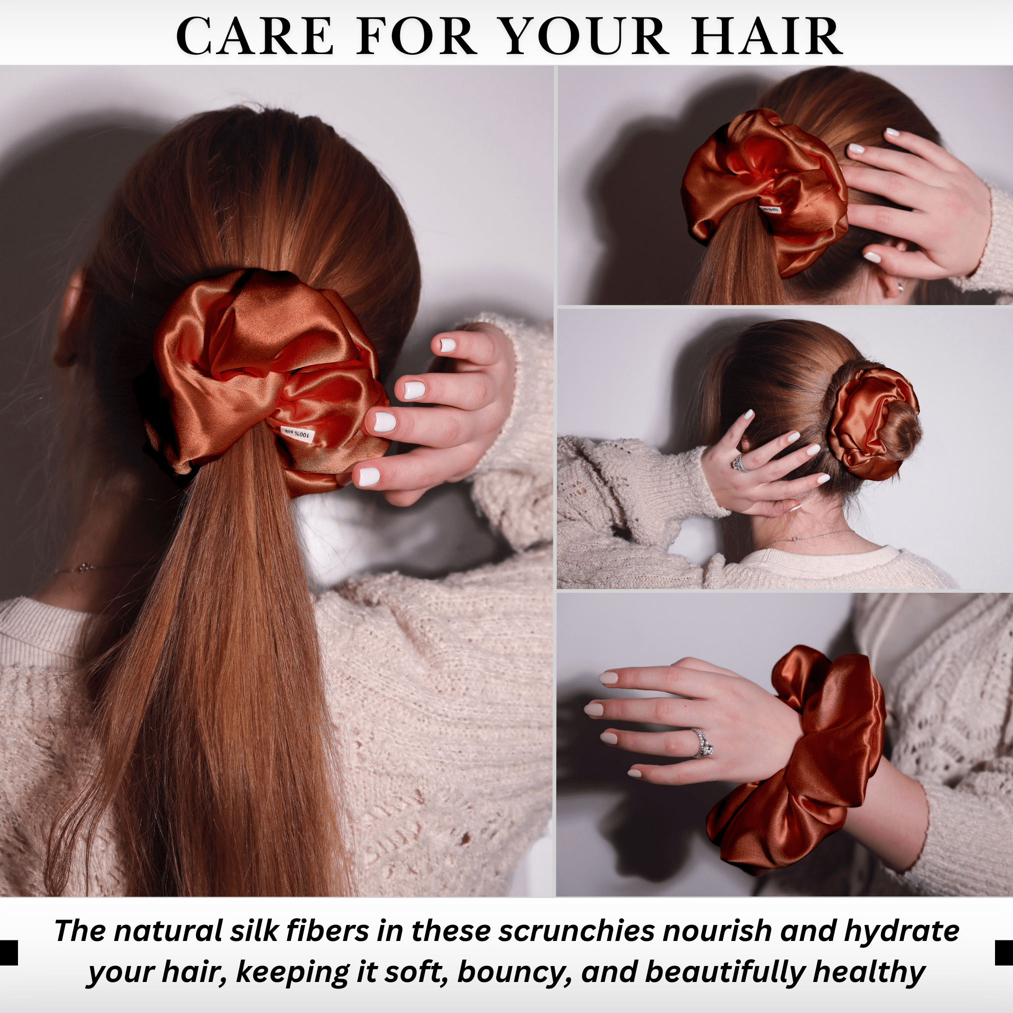 Paprika Jumbo Scrunchie – 100% Pure Mulberry Silk, Perfect for All Hair Types - NOCHKA
