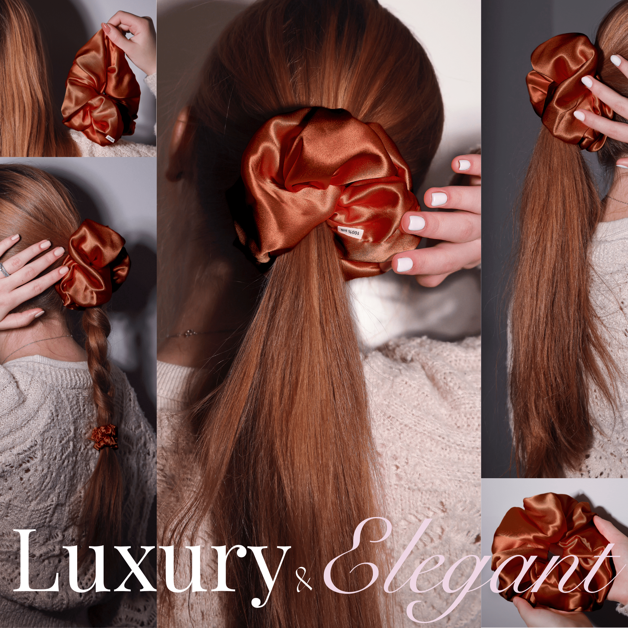 Paprika Jumbo Scrunchie – 100% Pure Mulberry Silk, Perfect for All Hair Types - NOCHKA
