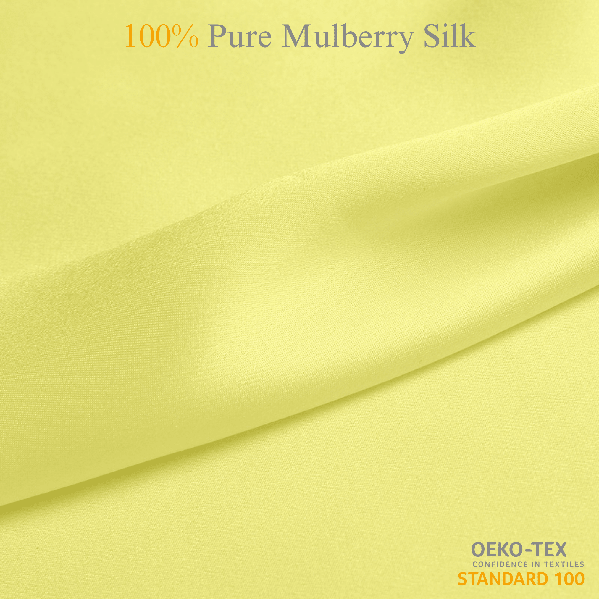 Pastel Yellow 100% Pure Mulberry Silk Fabric 19mm Cut - to - Size Silk Fabric - NOCHKA
