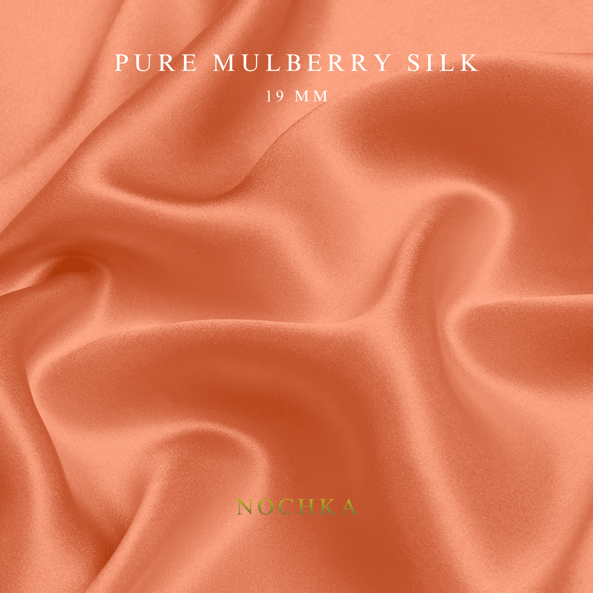 Peach 100% Pure Mulberry Silk Fabric 19mm Cut - to - Size Silk Fabric - NOCHKA
