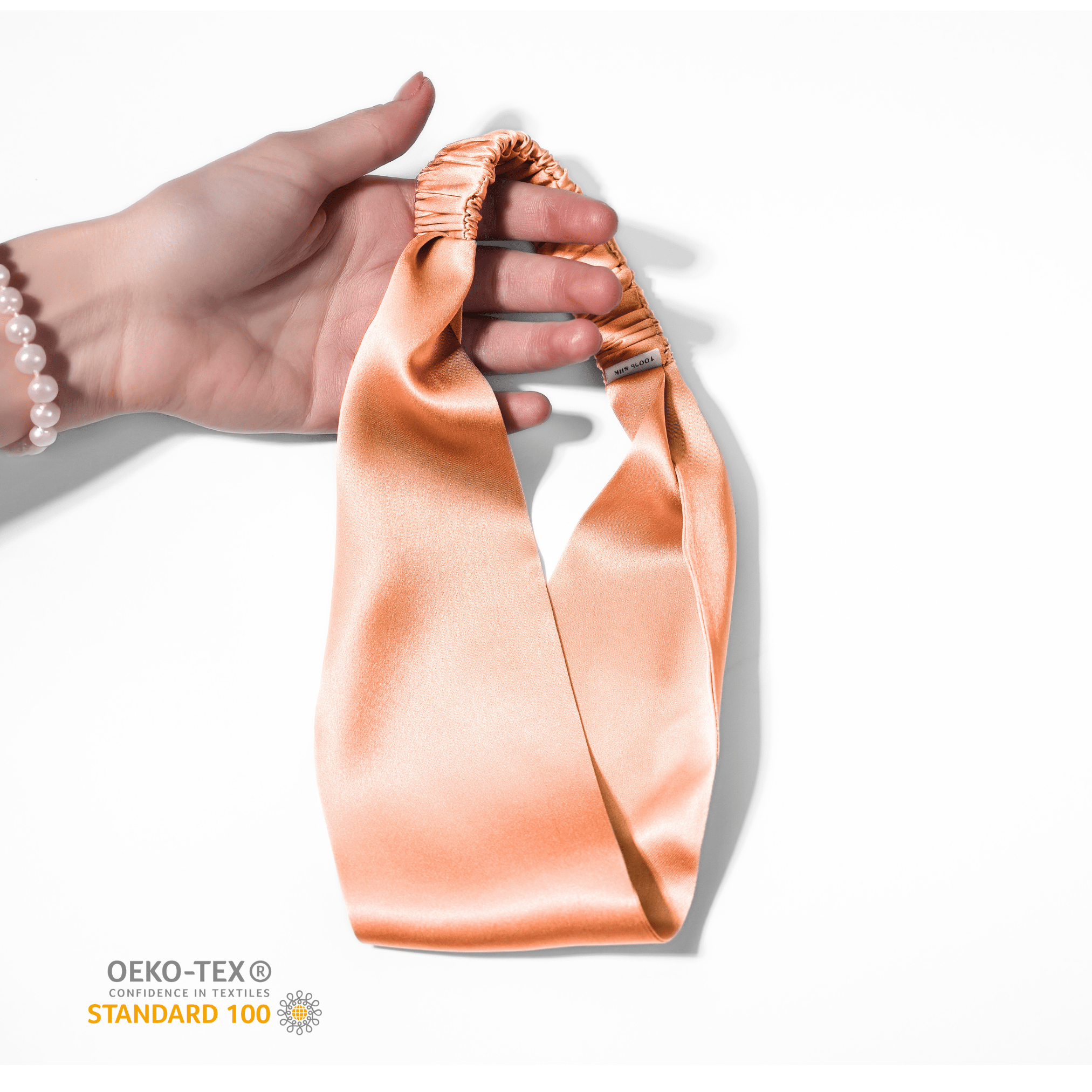 Peach Pure Silk Headband - NOCHKA
